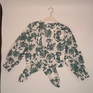 Abercrombie & Fitch 3/4 Sleeves Tie-Front Top